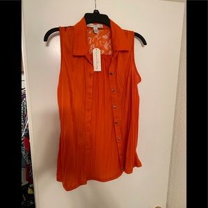 French Laundry orange blouse